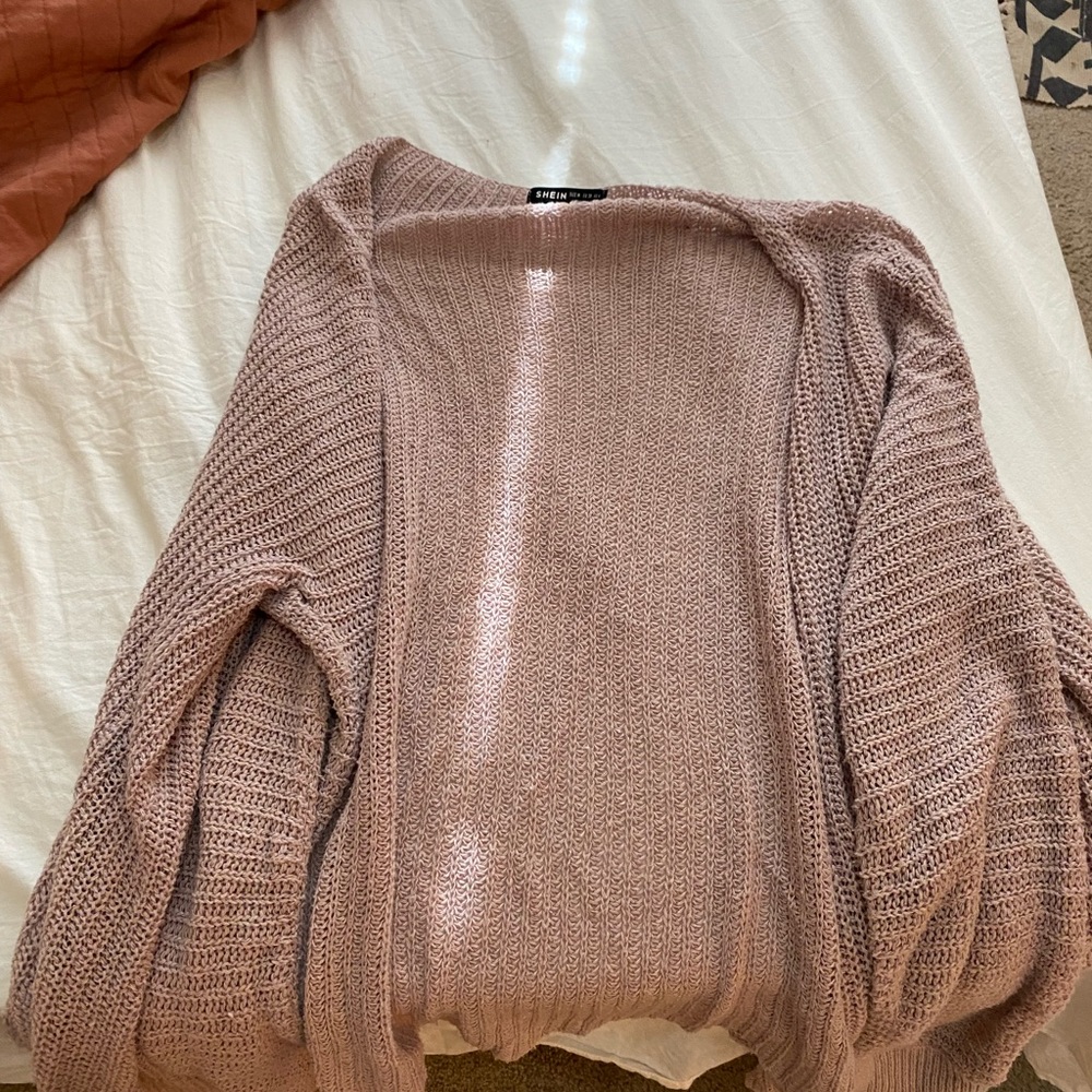 shein blush pink cardigan